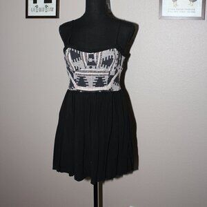 Staring at Stars Womens Black/Cream Aztec Boho Sleeveless Mini Dress Size 10